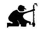 BidPro gif depicting workman, kneeling, measurung with calibrated stick