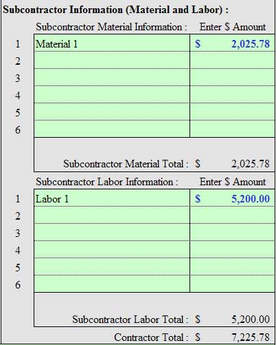 Sub dollar amounts will be calculated